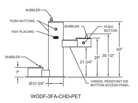Willoughby WODF-3FA-CHD-PET Outdoor Three-Station Stainless Steel Drinking Fountain with Pet Fountain - The Fountain Direct