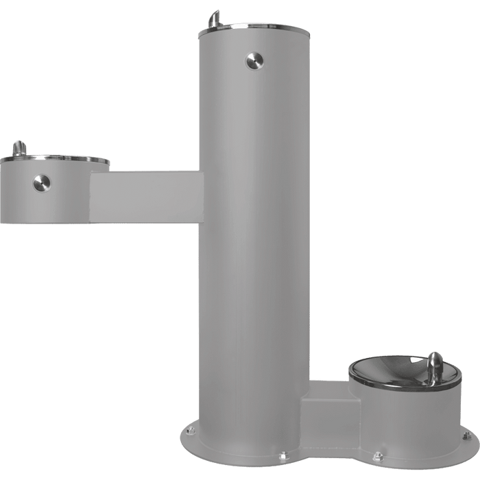 Willoughby WODF-3FA-CHD-PET Outdoor Three-Station Stainless Steel Drinking Fountain with Pet Fountain – ADA – Vandal-Resistant