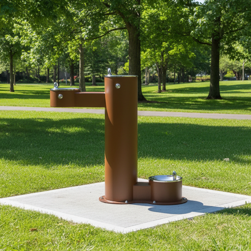 Willoughby WODF-3FA-HC-PET Outdoor Three-Station Stainless Steel Drinking Fountain with Pet Fountain - The Fountain Direct