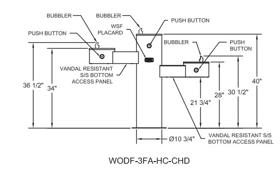 Willoughby WODF-3FA-HC-CHD Outdoor Three-Station Drinking Fountain – ADA Compliant – Vandal-Resistant - The Fountain Direct 