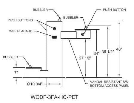 Willoughby WODF-3FA-HC-PET Outdoor Three-Station Stainless Steel Drinking Fountain with Pet Fountain - The Fountain Direct