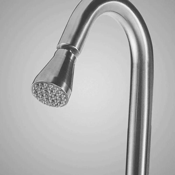 Magnus Stainless Steel Freestanding Pool Shower with Hand and Foot Shower – Brushed Finish - The Fountain Direct