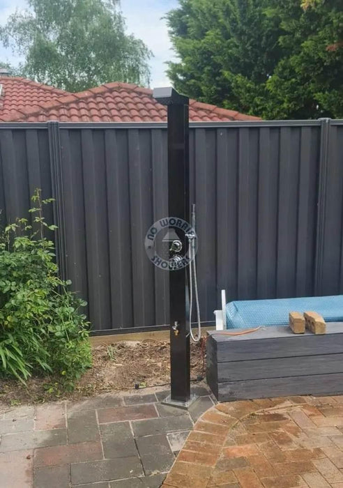 Bondi Black ADA 316L Marine Grade Stainless Steel Outdoor Pool ShowerTower Panel - The Fountain Direct 