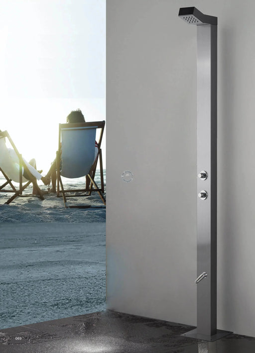 Bondi Push Button 316L Marine Stainless Steel Outdoor Pool Shower - The Fountain Direct 