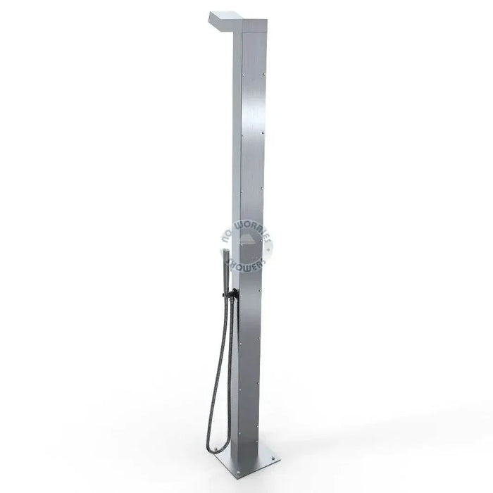 Bondi Silver ADA 316L Stainless Steel Outdoor Pool Shower – Hot & Cold & Foot Wash - The Fountain Direct 