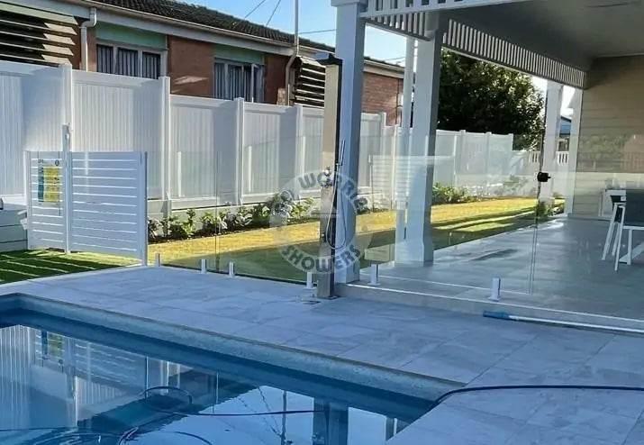 Bondi Silver ADA 316L Stainless Steel Outdoor Pool Shower – Hot & Cold & Foot Wash - The Fountain Direct 