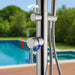Costera Arena Dual-Function Hot & Cold Outdoor Shower, 10" Rain Head + Hand Shower – Brushed Nickel