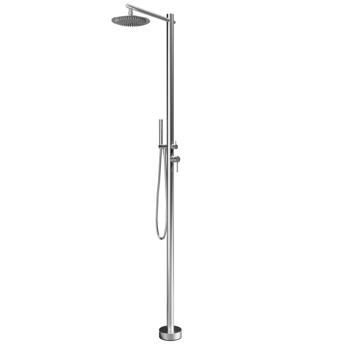 Costera Arena Dual-Function Hot & Cold Outdoor Shower, 10" Rain Head + Hand Shower – Brushed Nickel