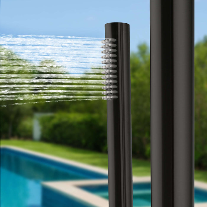 Costera Arena Black Hot & Cold Outdoor Shower Tower with Rain Head & Handheld Wand