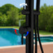 Costera Arena Black Hot & Cold Outdoor Shower Tower with Rain Head & Handheld Wand