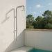 Costera Bahia Wall-Mounted Cold Water Outdoor Shower with 10" Rain Head – Brushed Nickel