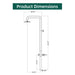 Costera Bahia Matte Black Wall Mount Outdoor Shower, 10" Cold Water Rain Head