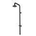 Costera Bahia Matte Black Wall Mount Outdoor Shower, 10" Cold Water Rain Head