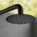 Costera Bahia Matte Black Wall Mount Outdoor Shower, 10" Cold Water Rain Head