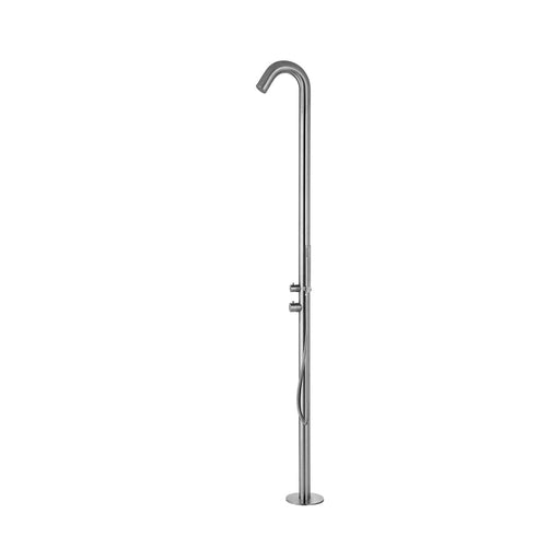 Costera Brisa Free-Standing Beach Shower with Handheld Wand, Hot & Cold – Brushed Stainless