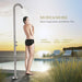 Costera Brisa Free-Standing Beach Shower with Handheld Wand, Hot & Cold – Brushed Stainless