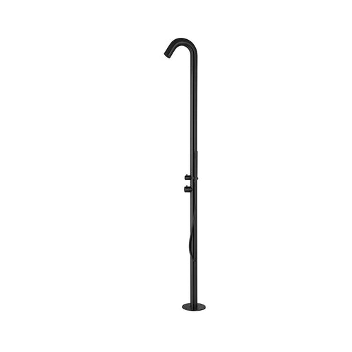 Costera Brisa Black Outdoor Rinse Station for Patio & Pool, Handheld Shower + Mixer Valve