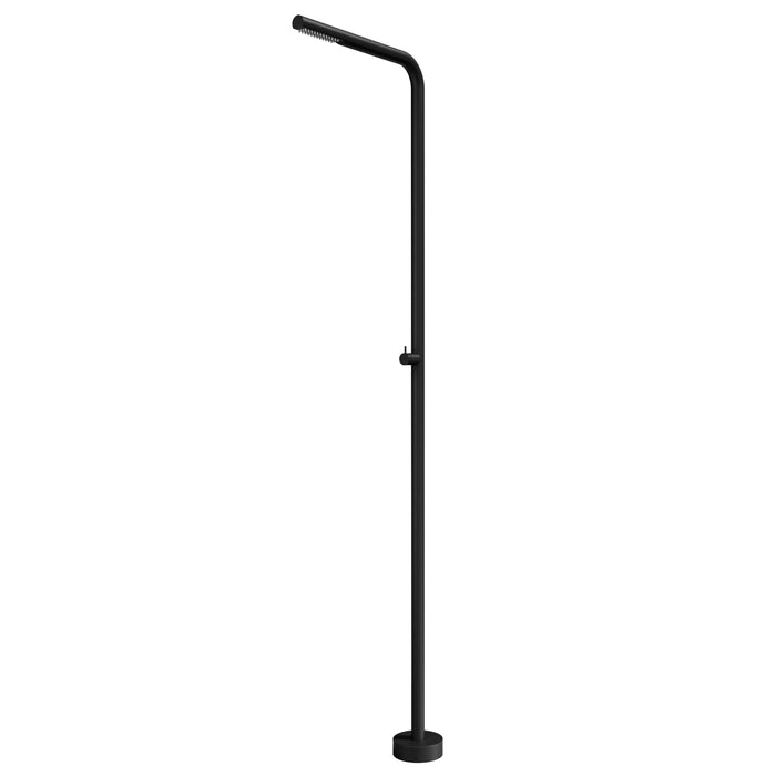 Costera Cala Minimalist Cold Water Outdoor Shower with Curved Wand Head – Matte Black