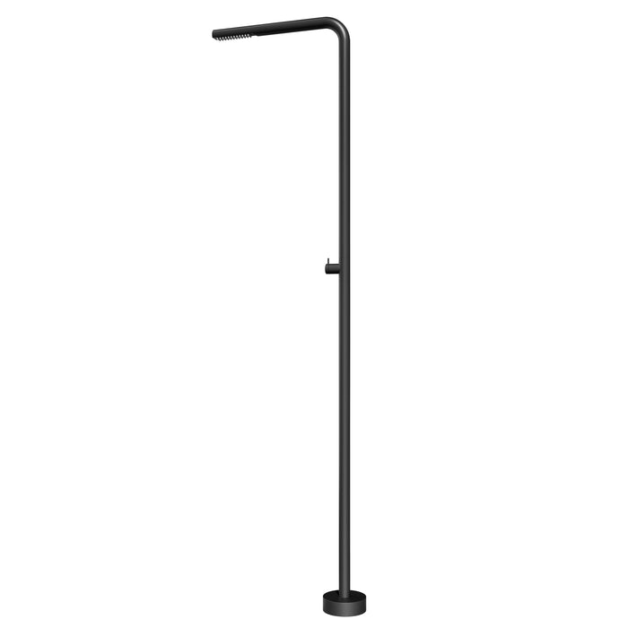Costera Cala Minimalist Cold Water Outdoor Shower with Curved Wand Head – Matte Black
