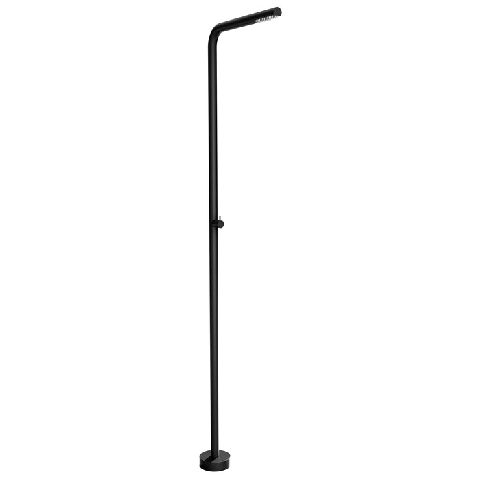 Costera Cala Minimalist Cold Water Outdoor Shower with Curved Wand Head – Matte Black