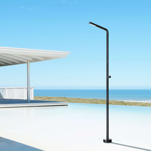 Costera Cala Minimalist Cold Water Outdoor Shower with Curved Wand Head – Matte Black