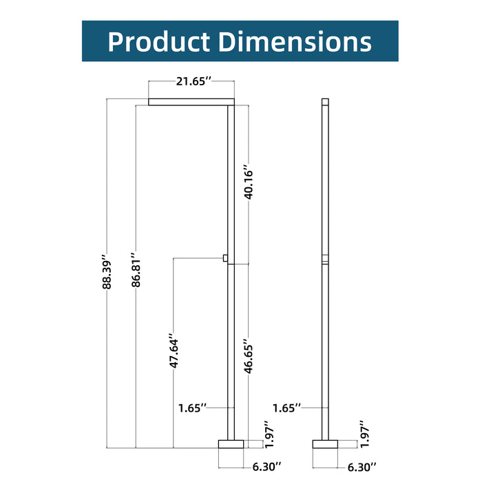 Costera Coral Square Cold Water Outdoor Shower Column with Linear Rain Head – Matte Black