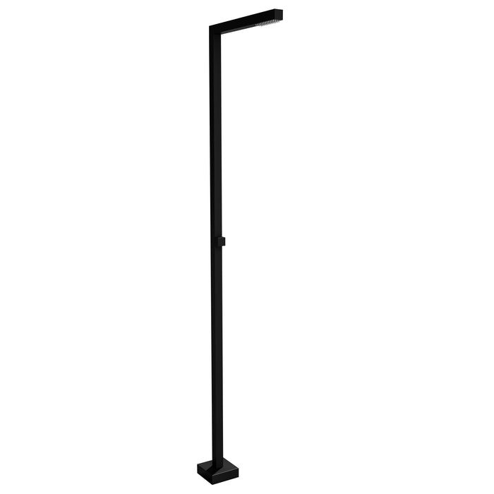 Costera Coral Square Cold Water Outdoor Shower Column with Linear Rain Head – Matte Black