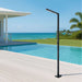 Costera Coral Square Cold Water Outdoor Shower Column with Linear Rain Head – Matte Black