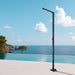 Costera Coral Square Cold Water Outdoor Shower Column with Linear Rain Head – Matte Black