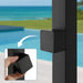 Costera Coral Square Cold Water Outdoor Shower Column with Linear Rain Head – Matte Black