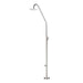 Costera Duna Freestanding Cold Water Outdoor Shower with 10" Rain Head & Foot Rinse Spout – Brushed Nickel
