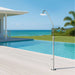 Costera Duna Freestanding Cold Water Outdoor Shower with 10" Rain Head & Foot Rinse Spout – Brushed Nickel