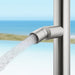 Costera Duna Freestanding Cold Water Outdoor Shower with 10" Rain Head & Foot Rinse Spout – Brushed Nickel