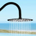 Costera Duna Matte Black Outdoor Shower Column with 10" Rain Head & Foot Wash Spout