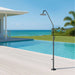 Costera Duna Matte Black Outdoor Shower Column with 10" Rain Head & Foot Wash Spout