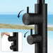 Costera Duna Matte Black Outdoor Shower Column with 10" Rain Head & Foot Wash Spout