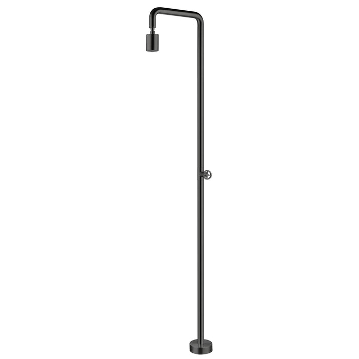 Costera Faro Cold Water Outdoor Shower with Cylinder Spray Head – Matte Black