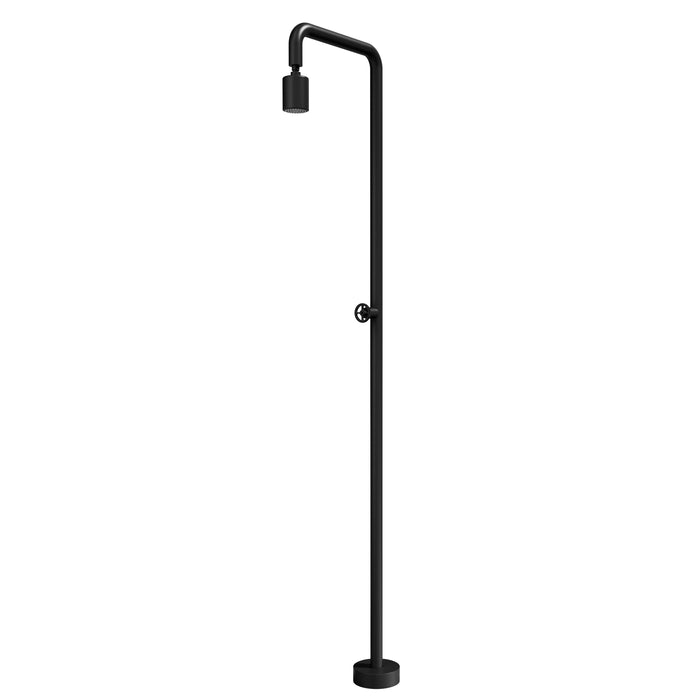 Costera Faro Cold Water Outdoor Shower with Cylinder Spray Head – Matte Black