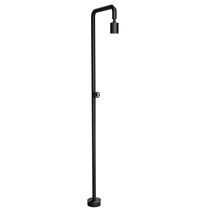 Costera Faro Cold Water Outdoor Shower with Cylinder Spray Head – Matte Black