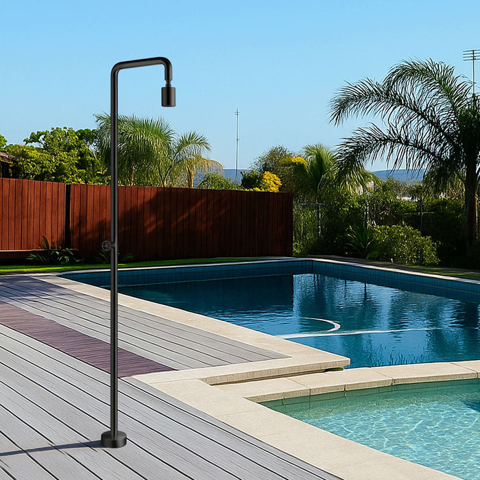 Costera Faro Cold Water Outdoor Shower with Cylinder Spray Head – Matte Black
