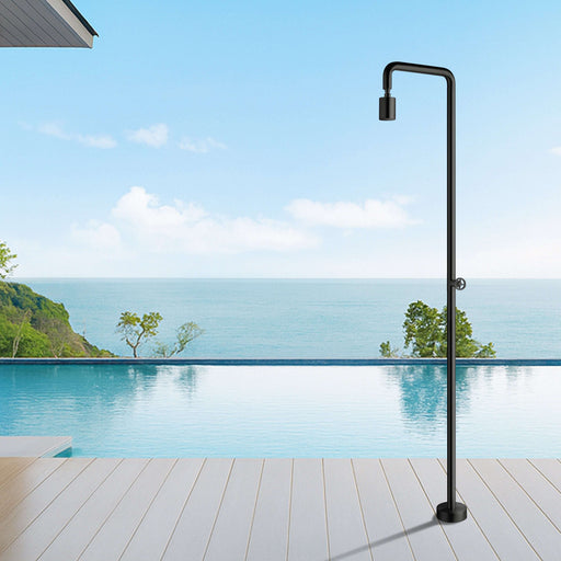 Costera Faro Cold Water Outdoor Shower with Cylinder Spray Head – Matte Black