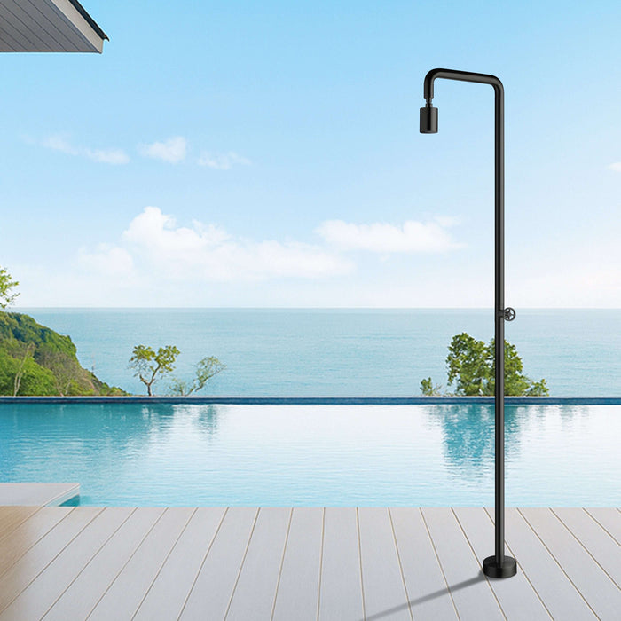 Costera Faro Cold Water Outdoor Shower with Cylinder Spray Head – Matte Black