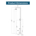 Costera Isla 2-Function Cold Water Outdoor Shower with 10" Rain Head & Foot Rinse – Brushed Nickel