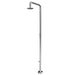 Costera Isla 2-Function Cold Water Outdoor Shower with 10" Rain Head & Foot Rinse – Brushed Nickel