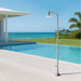 Costera Isla 2-Function Cold Water Outdoor Shower with 10" Rain Head & Foot Rinse – Brushed Nickel