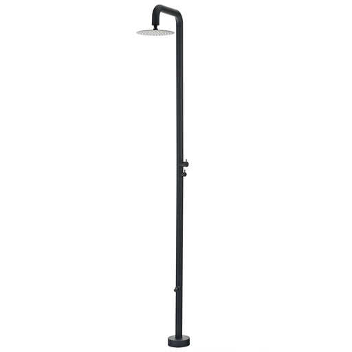 Costera Isla Matte Black Outdoor Shower Column with Rain Head & Foot Wash Spout