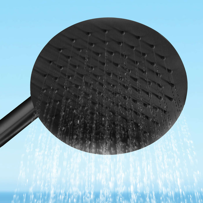 Costera Isla Matte Black Outdoor Shower Column with Rain Head & Foot Wash Spout