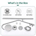 Costera Luna Push-Button Cold Water Outdoor Shower with Self-Closing Valves & Foot Spout – Brushed Nickel