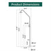 Costera Luna Push-Button Cold Water Outdoor Shower with Self-Closing Valves & Foot Spout – Brushed Nickel