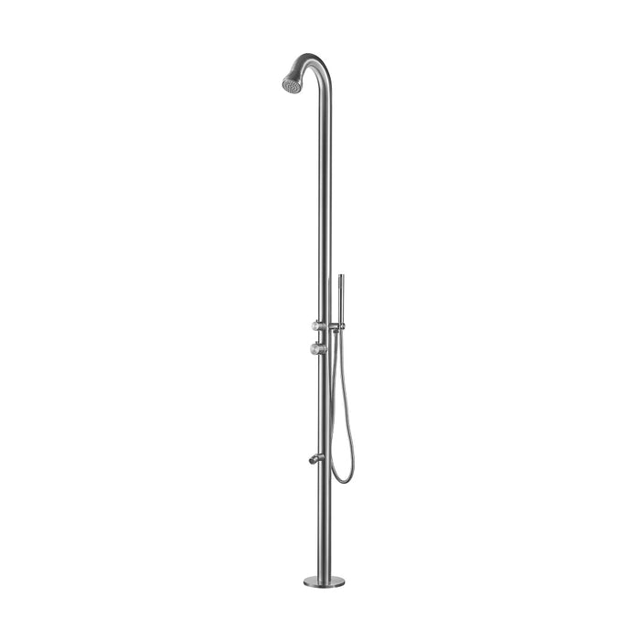 Costera Marbella Poolside Outdoor Shower with Hand Wand & Foot Wash Station – Brushed 316 Stainless Steel